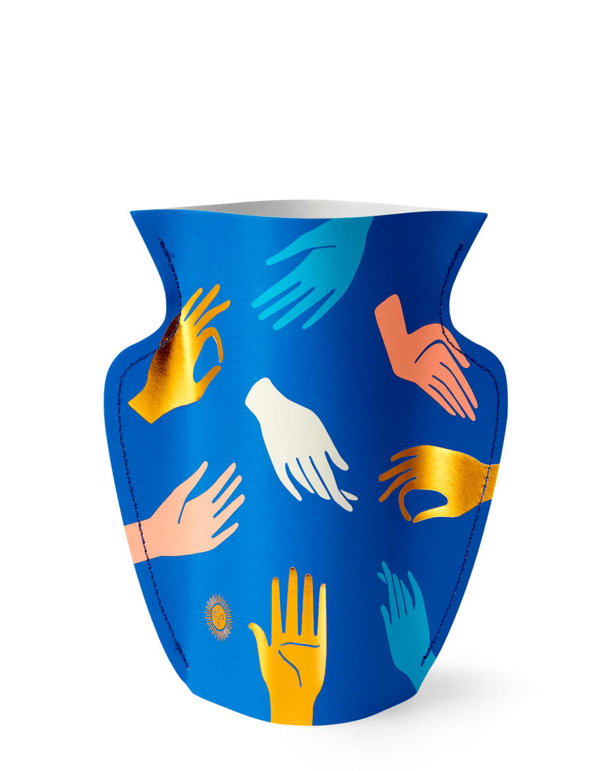 Cuemars Mini Paper Vase Hamsa - Blue