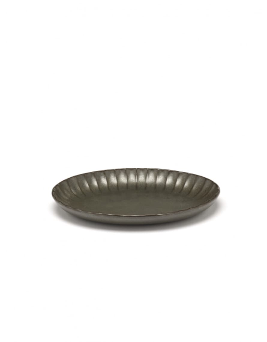 Sergio Herman for Serax Inku - Oval Serving Bowl (22cm) Green - 2 Pieces