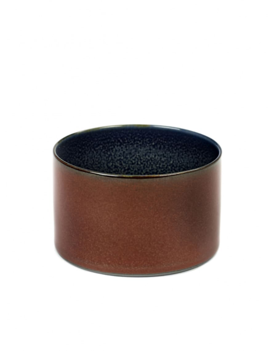Serax Terres de Rêves - Rust/Dark Blue Low Goblet Cylinder (5cm) - 2 Pieces
