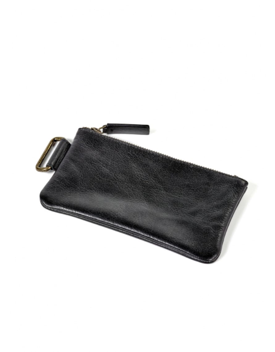 Bea Mombaers Black Leather Hanging Pouch Bag