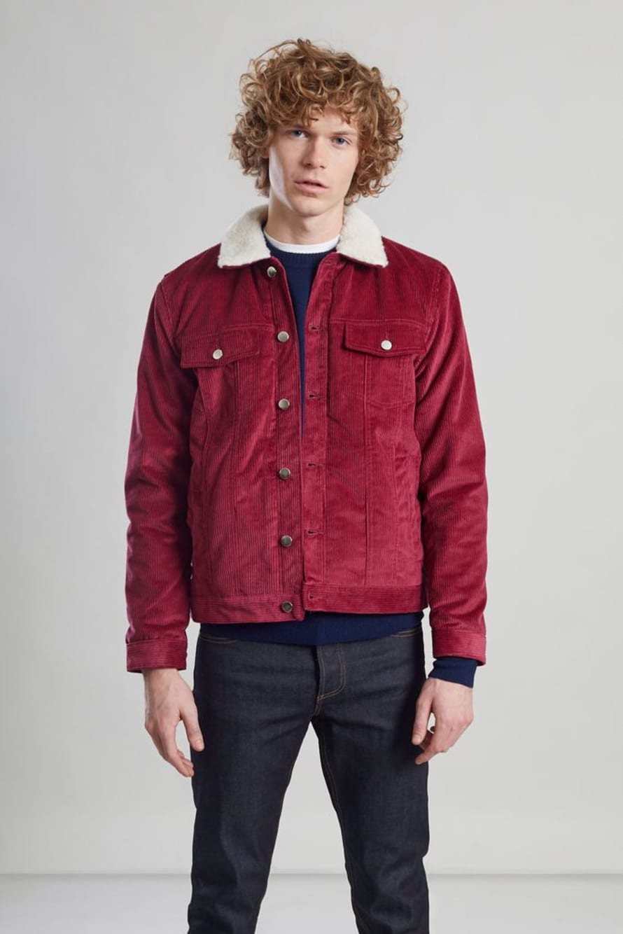 L’Exception Paris Raspberry Red Velour Corduroy Jacket