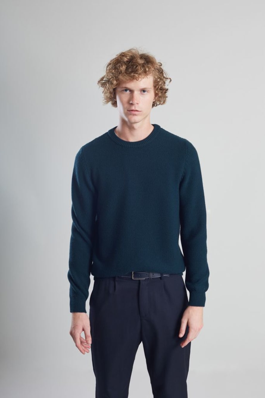 L’Exception Paris Dark Green Merino Textured Knit Jumper