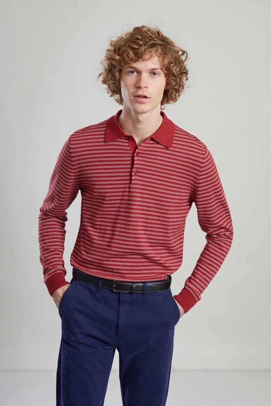 L’Exception Paris Red Striped Polo