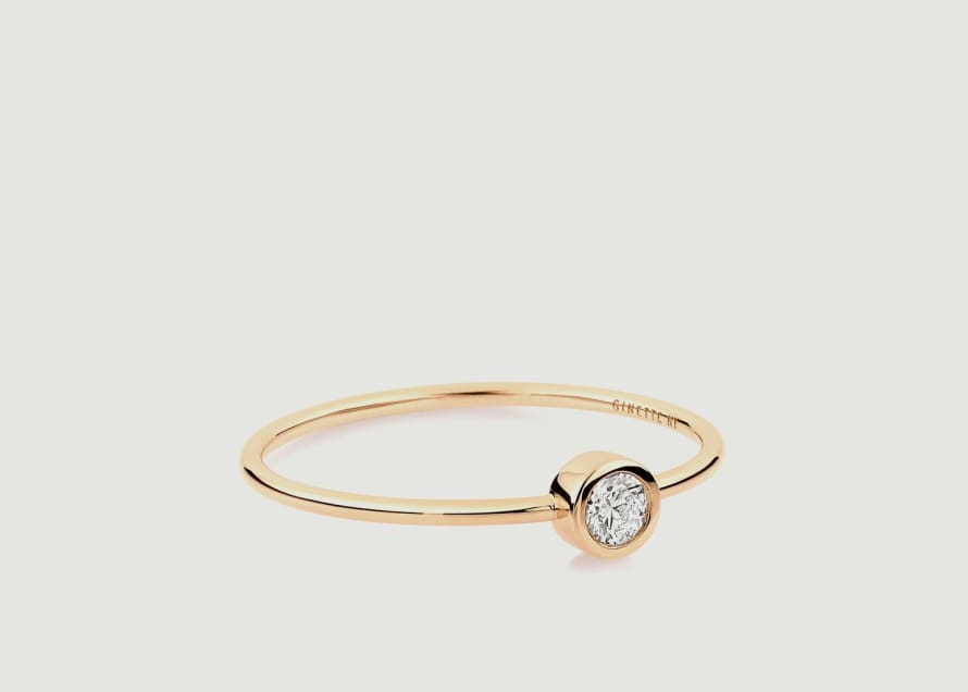 Ginette NY Rose Gold Solitaire Diamond Ring