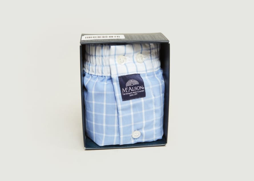 Mc Alson Blue and White Chequered Boxers