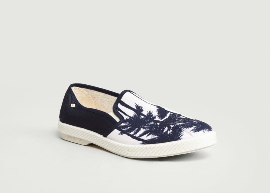 Rivieras Navy Blue and White Honolulu Espadrilles