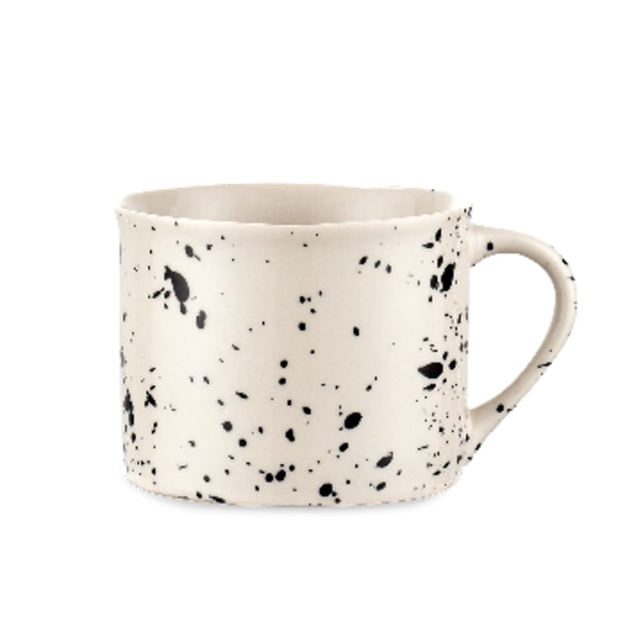 Nkuku Black and White Short Splatter Mug