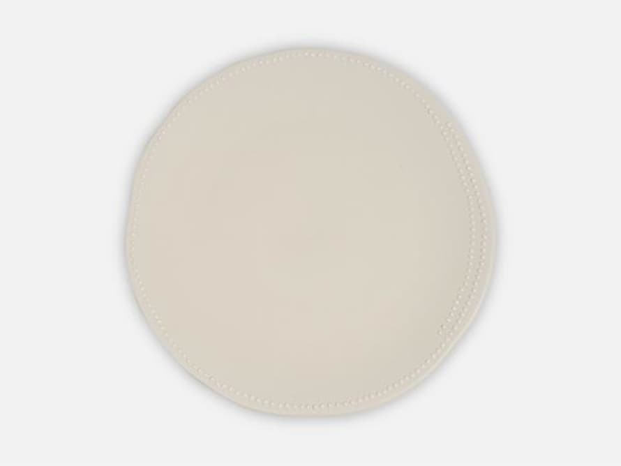 Folkdays Ceramic Plate With White Dots White Big