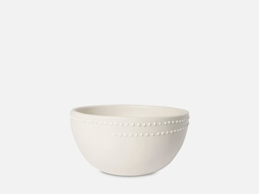 Folkdays Ceramic Bowl With White Dots White Small