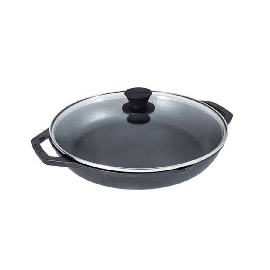 Lodge 12 Inch Everyday Chef Pan Cast Iron Tempered Glass Lid