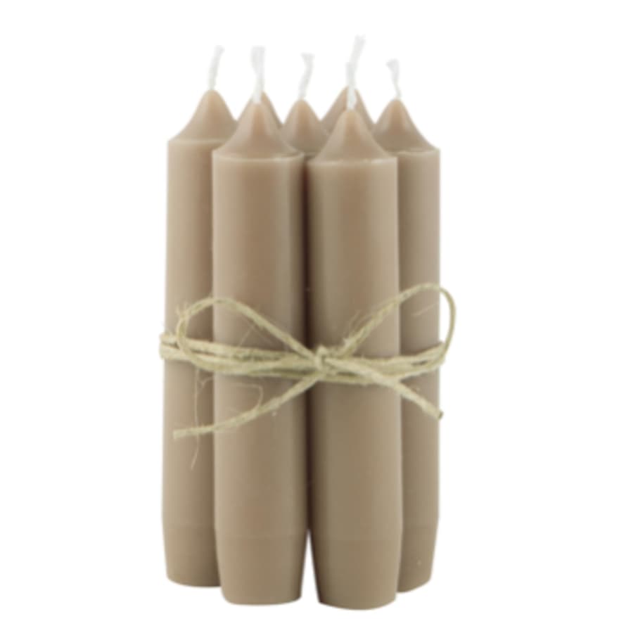 Ib Laursen Milky Brown Short Dinner Candle – Set of 10