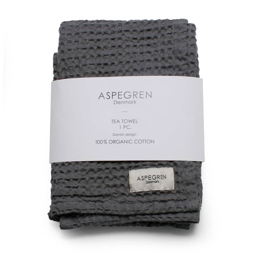 Aspegren Dark Gray Organic Cotton Tea Towel