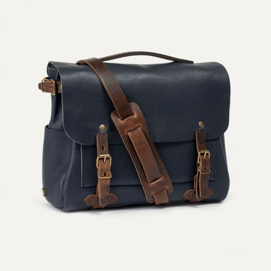 Trouva: Eclair Leather Mens Messenger Bag in Navy