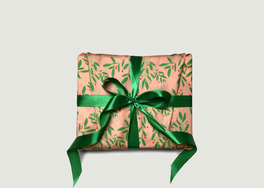 Carédeau M Reusable Gift Wrap Paper A Branch Of Holly