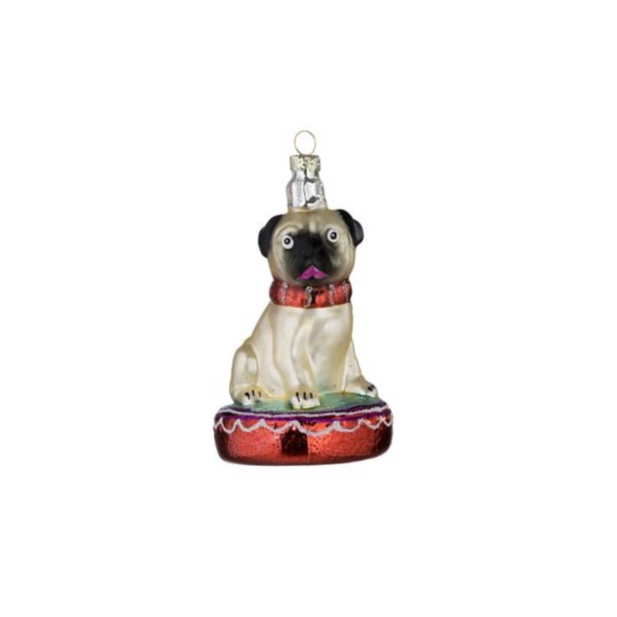 Bungalow DK Christmas Bauble Pug Dog Pearl