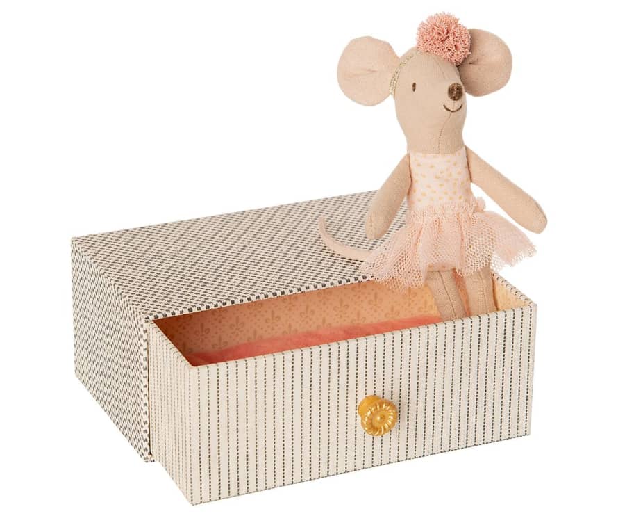 Maileg Dancing Little Sister Mouse in Daybed
