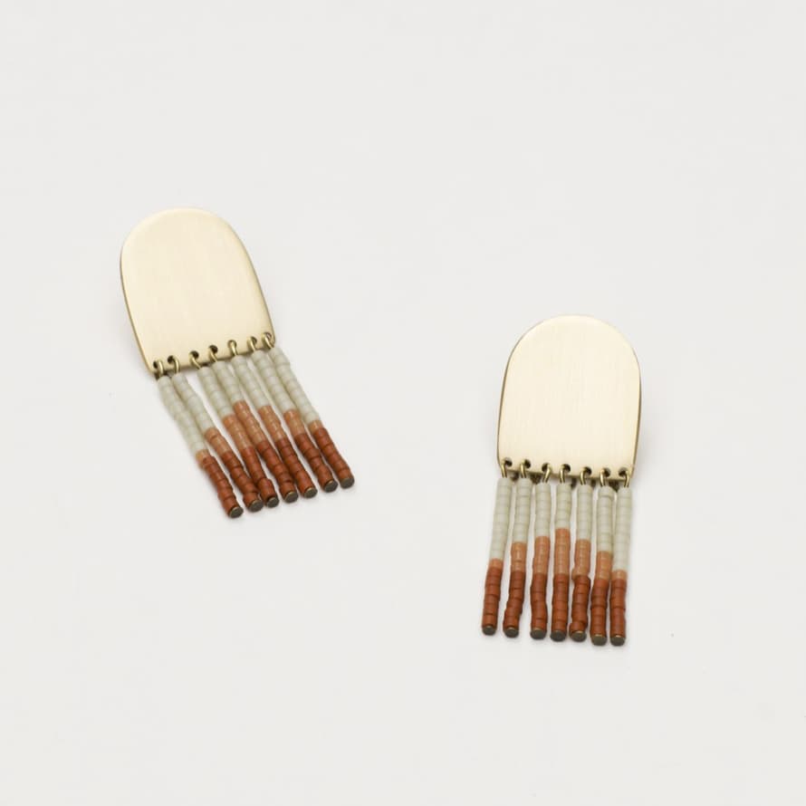 Yewo Brass Contemporary Beaded Earrings