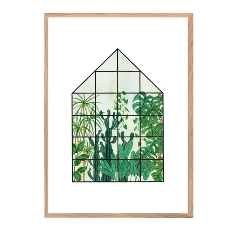 Karina Sophia Tropical House Botanical Glasshouse Print A4