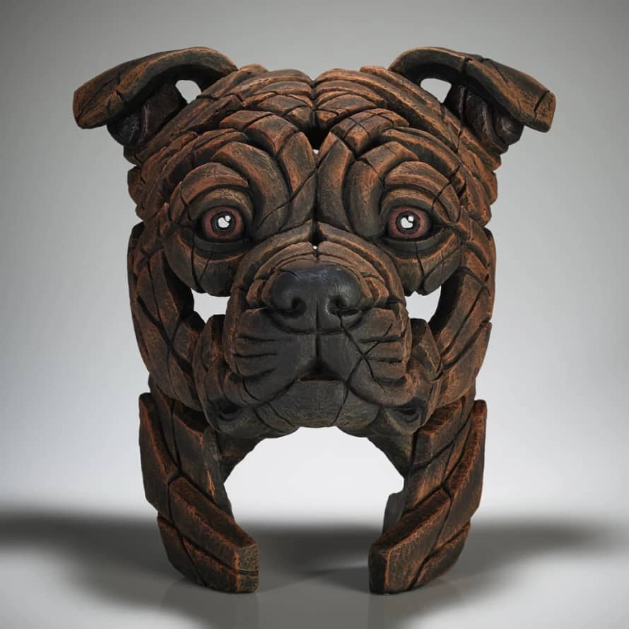 Edge Brindle Staffordshire Bull Terrier Sculpture By Matt Buckley