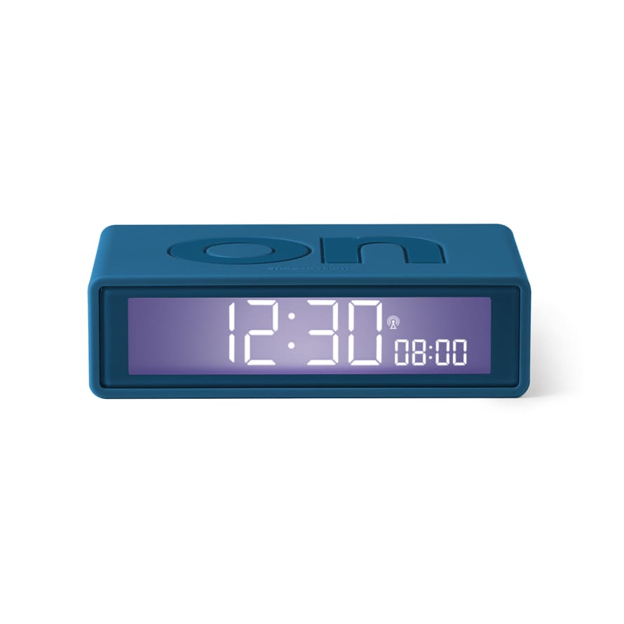 Lexon Petrol Blue Flip+ Alarm Clock