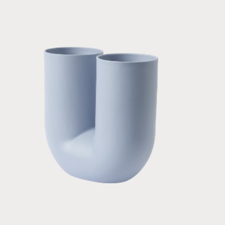 Muuto Light Blue pigmented porcelain Vase Kink