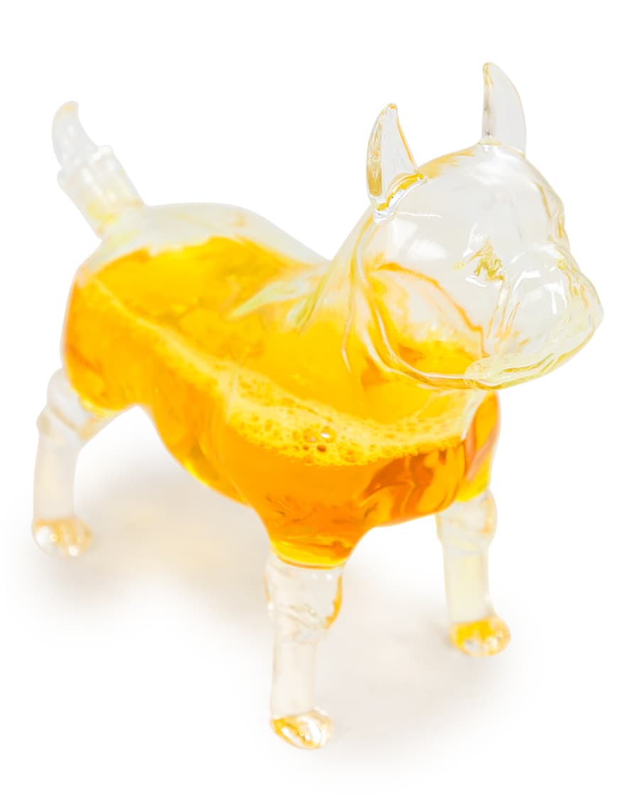&Quirky French Bulldog Glass Decanter