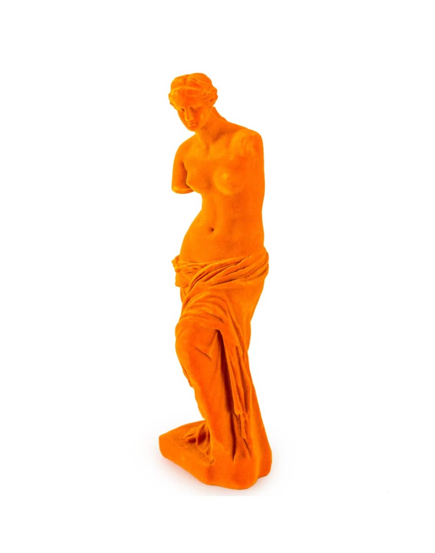 &Quirky Bright Orange Flock Venus De Milo Figure