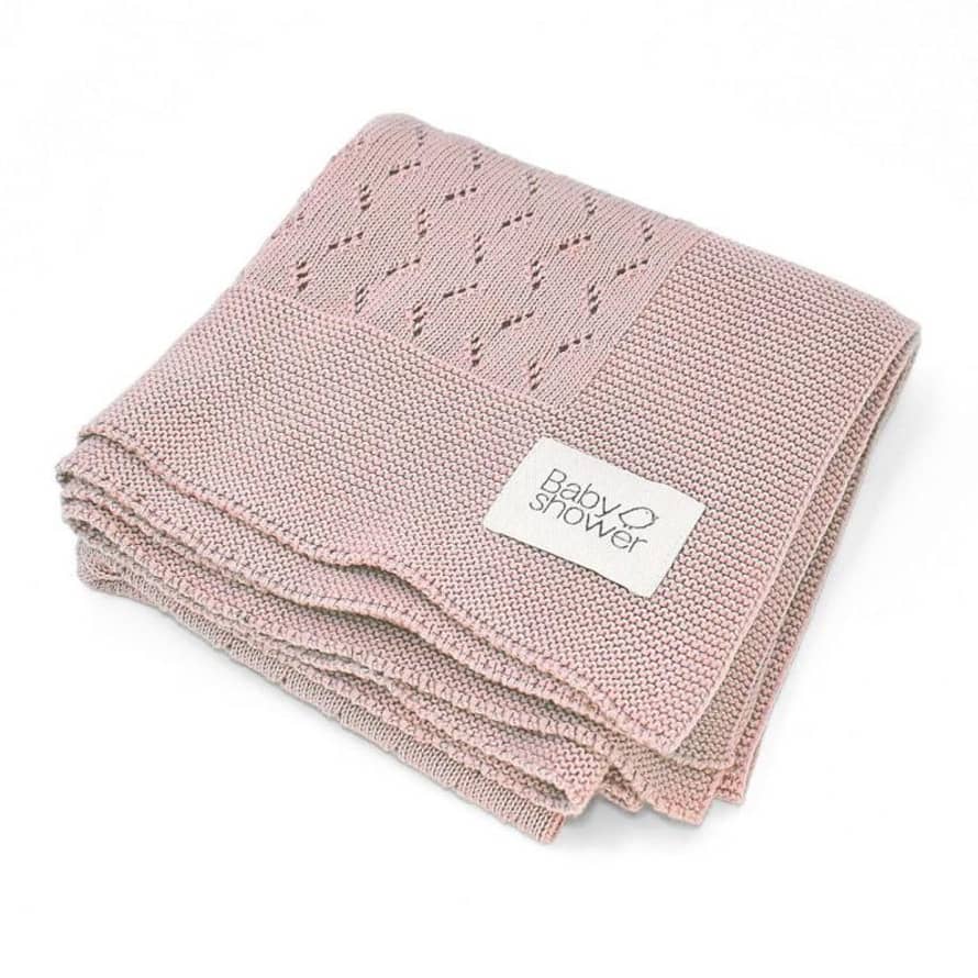 Baby Shower Tricot Rose Blanket