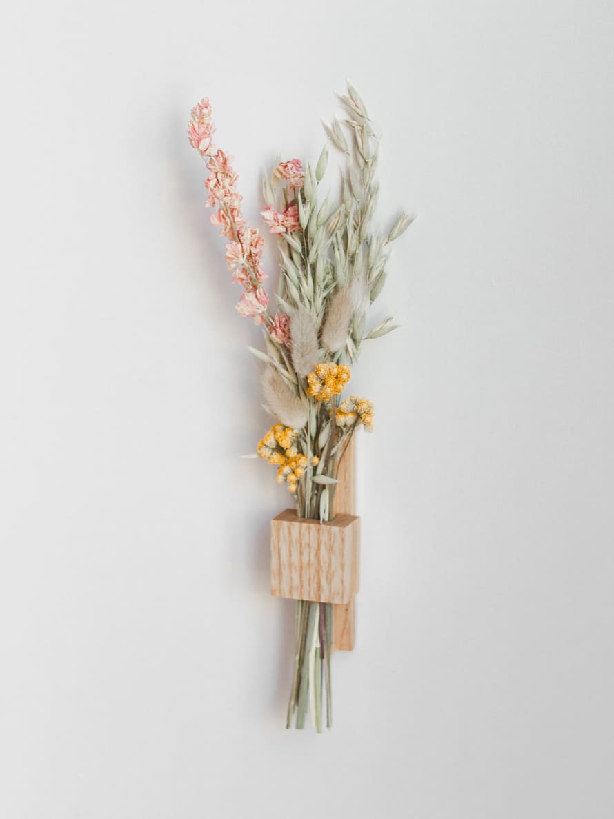 gllu Wood Wall Stem Vase for Dried Flowers