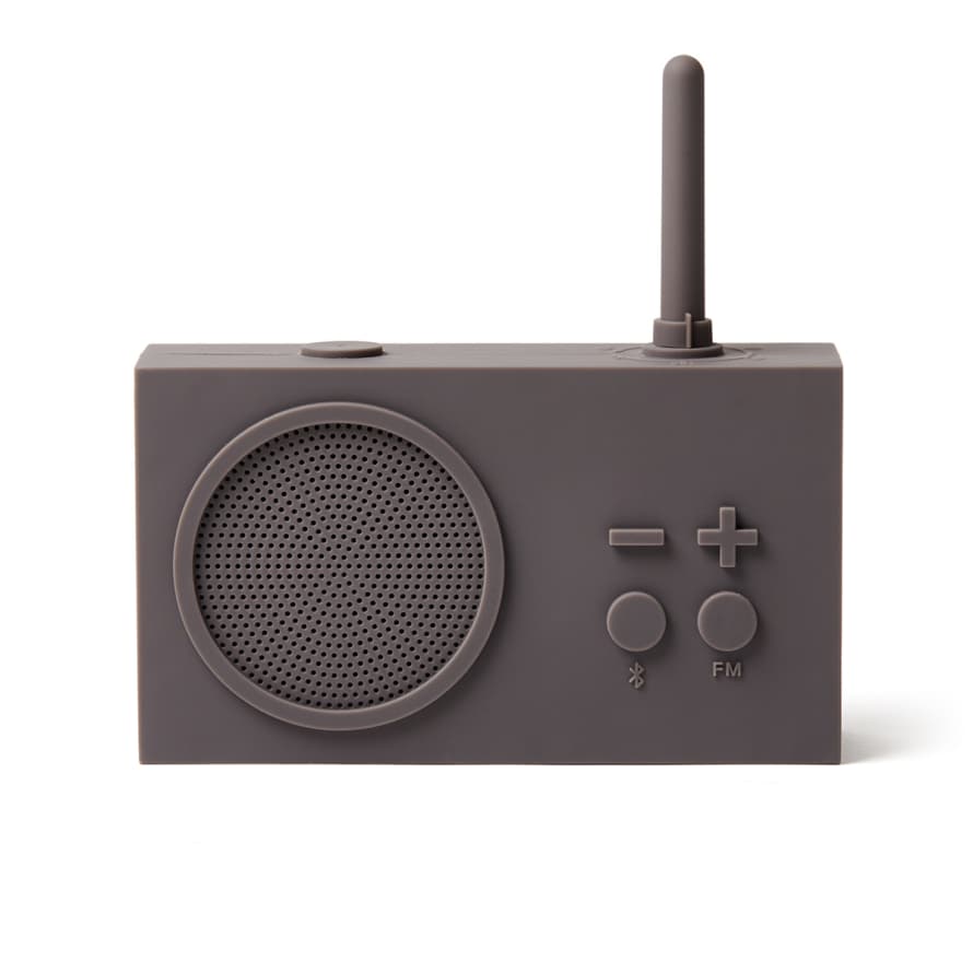 Lexon Taupe Grey Tykho 3 Bluetooth Radio with Speaker