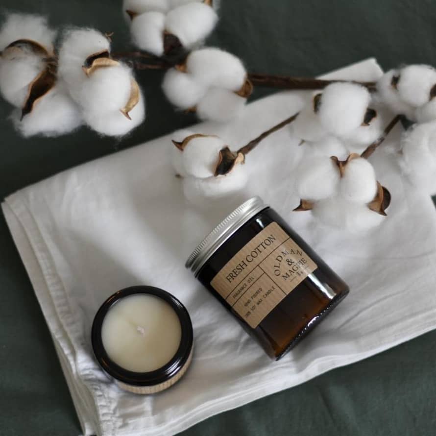 Old Man & Magpie Fresh Cotton Natural Soy Wax Candle