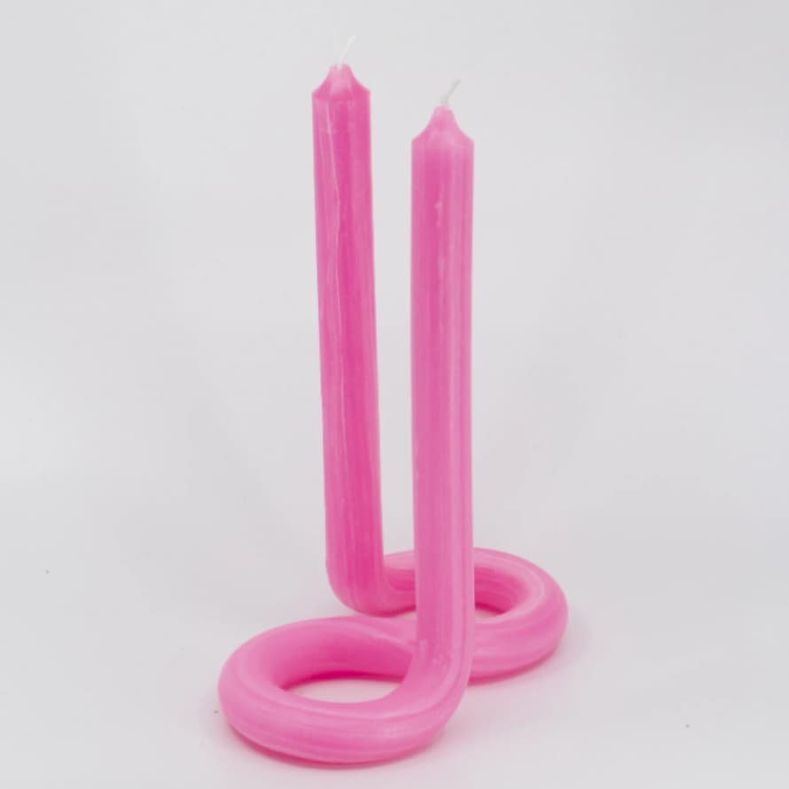 Lex Pott Twist Candle Fluoro Pink 