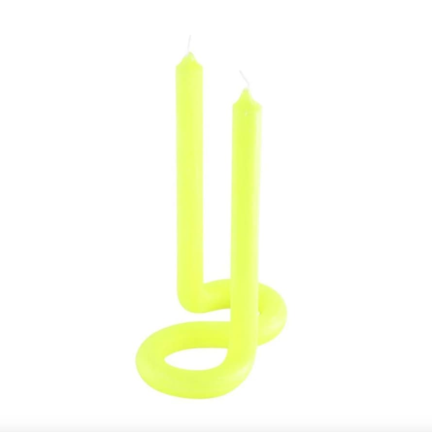 Lex Pott Twist Candle Fluoro Yellow