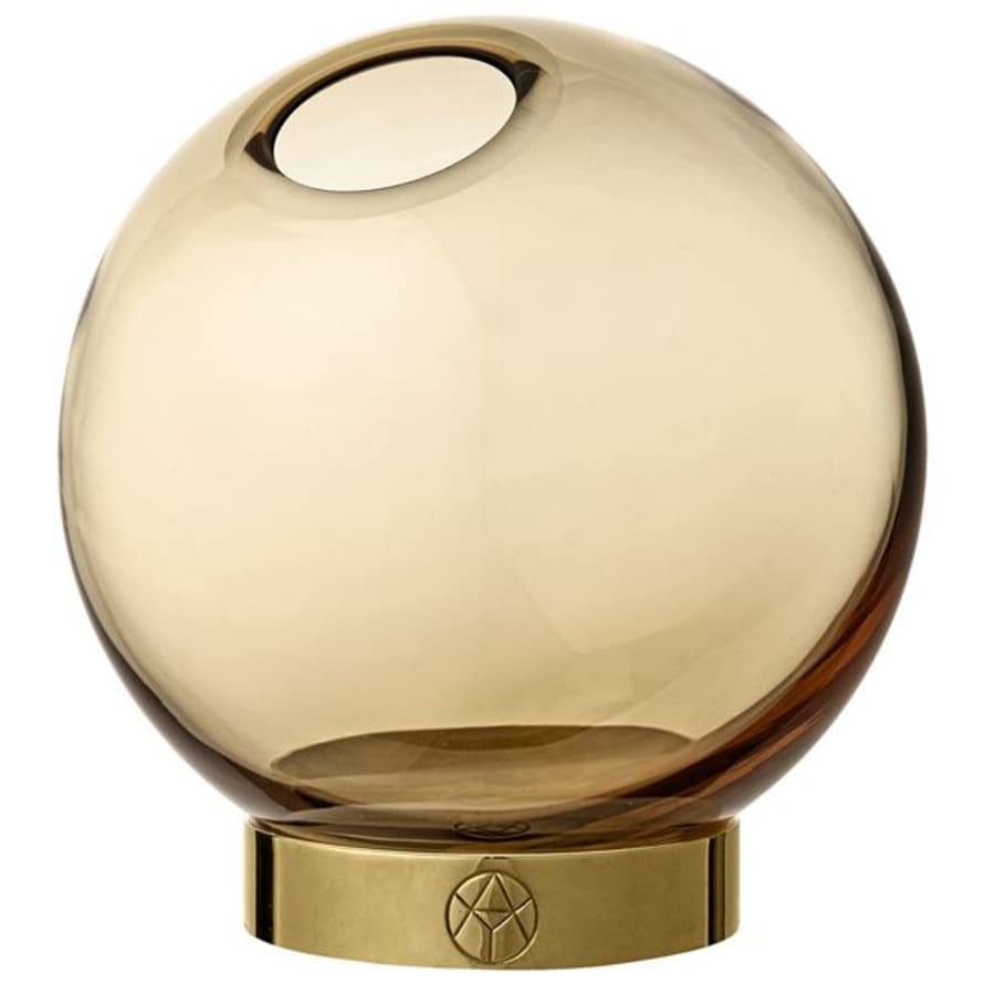 AYTM GLOBE vase w. stand Amber / Gold - Large
