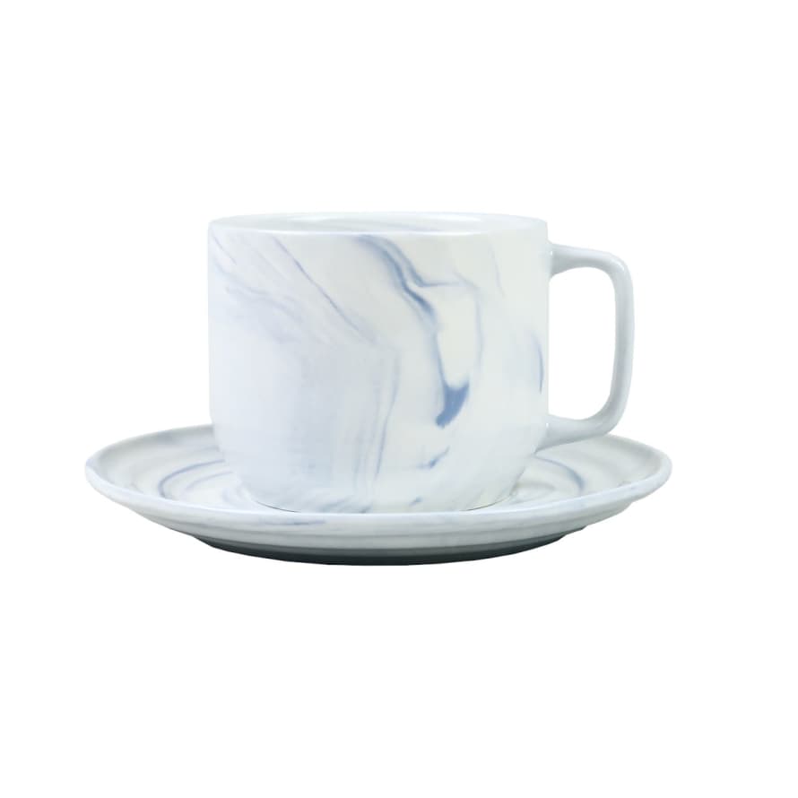 HAY Medium Blue Twist Cup and Saucer