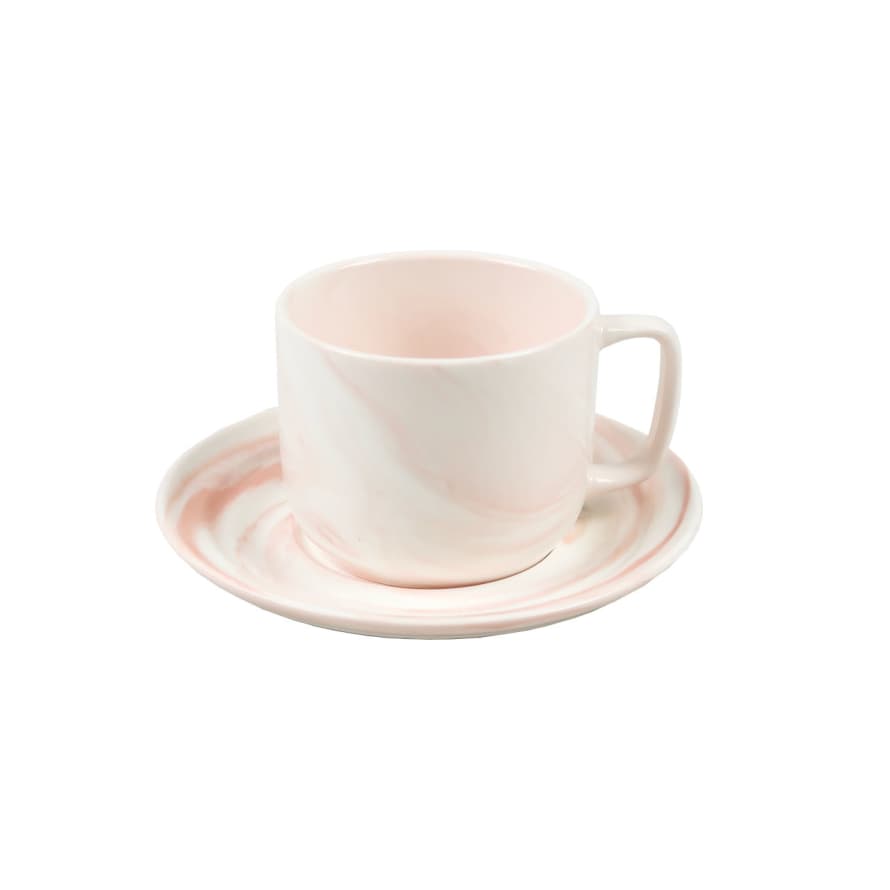 HAY  Set of 2 Small Pink Twist Cup and Saucer