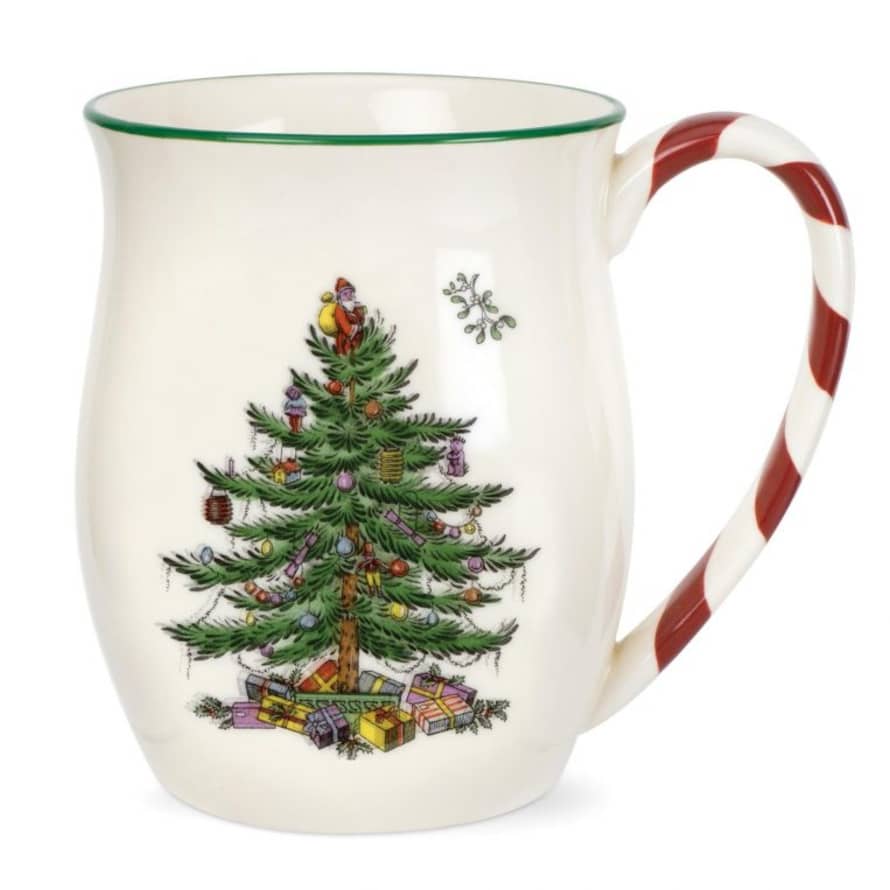Spode Christmas Tree Mug with Peppermint Handles (Set of 2)