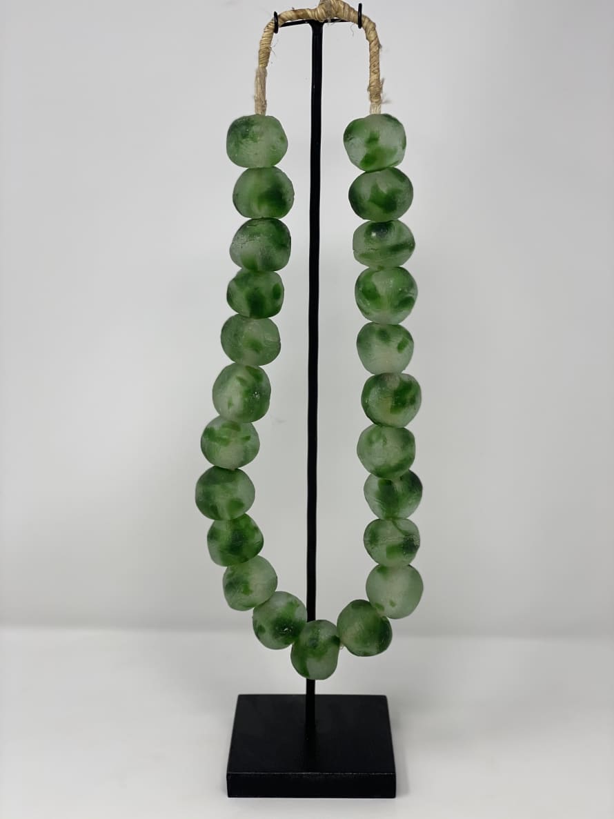 Botanical Boys Ghana Glass Beads Green Large