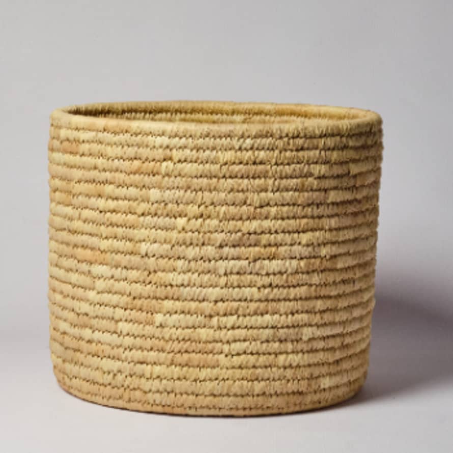 Afroart Handmade Solid-Weave Palm Basket - Large
