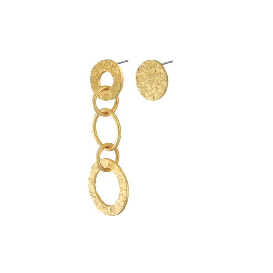 Dansk Smykkekunst Amber Asymmetrical Earrings - Gold Plating 