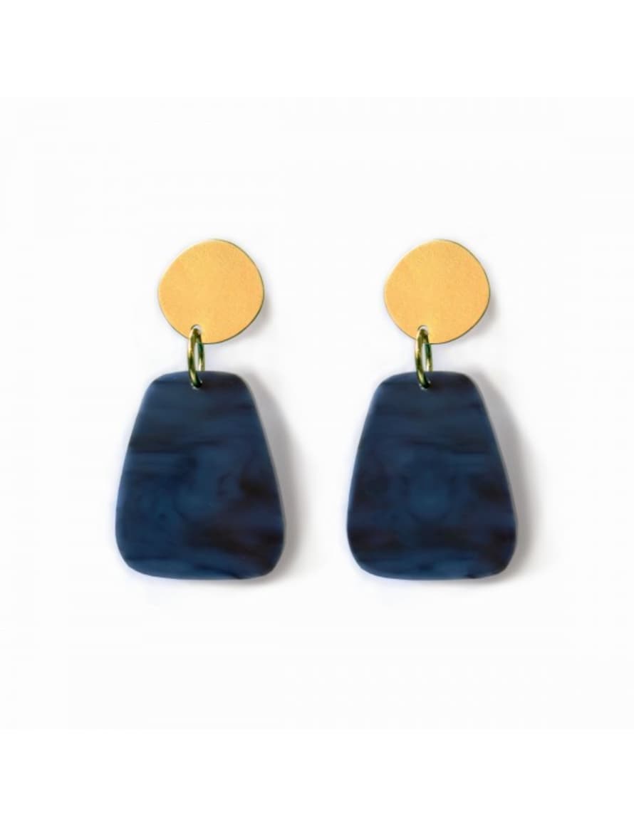 sept cinq Amphora Blue Lapis Gold Earrings