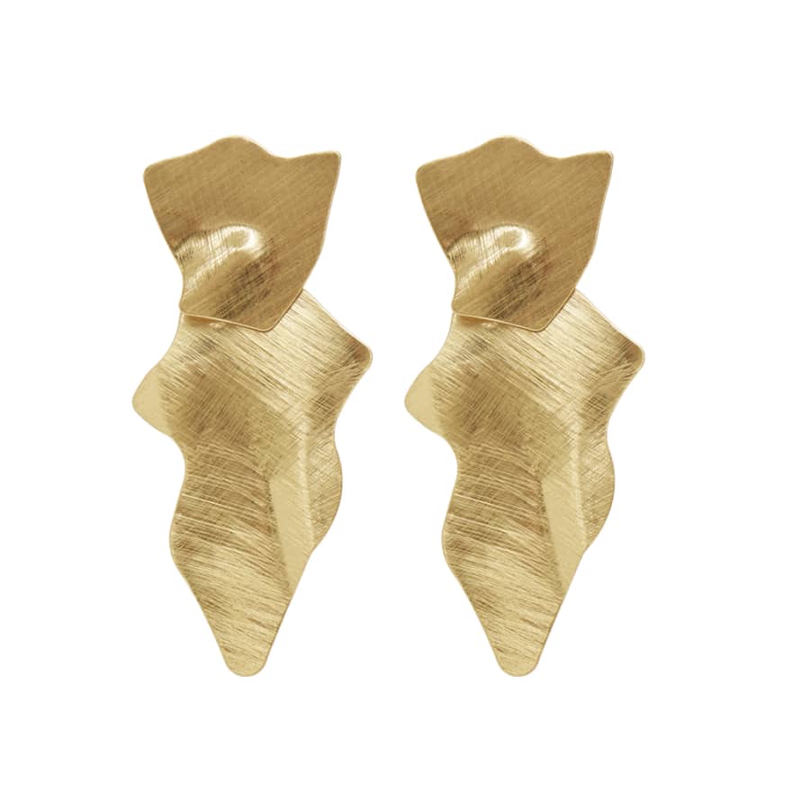 Dansk Smykkekunst Alaya Leaf Earrings - Gold Plating 