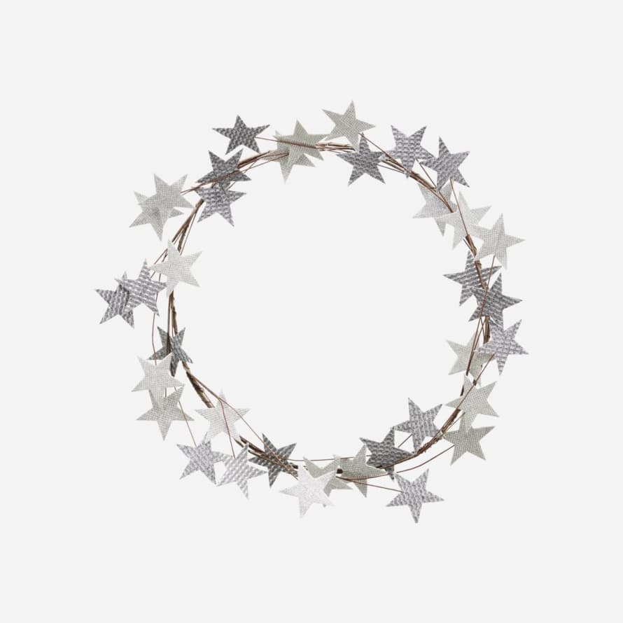 House Doctor Wreath, Star, Silver