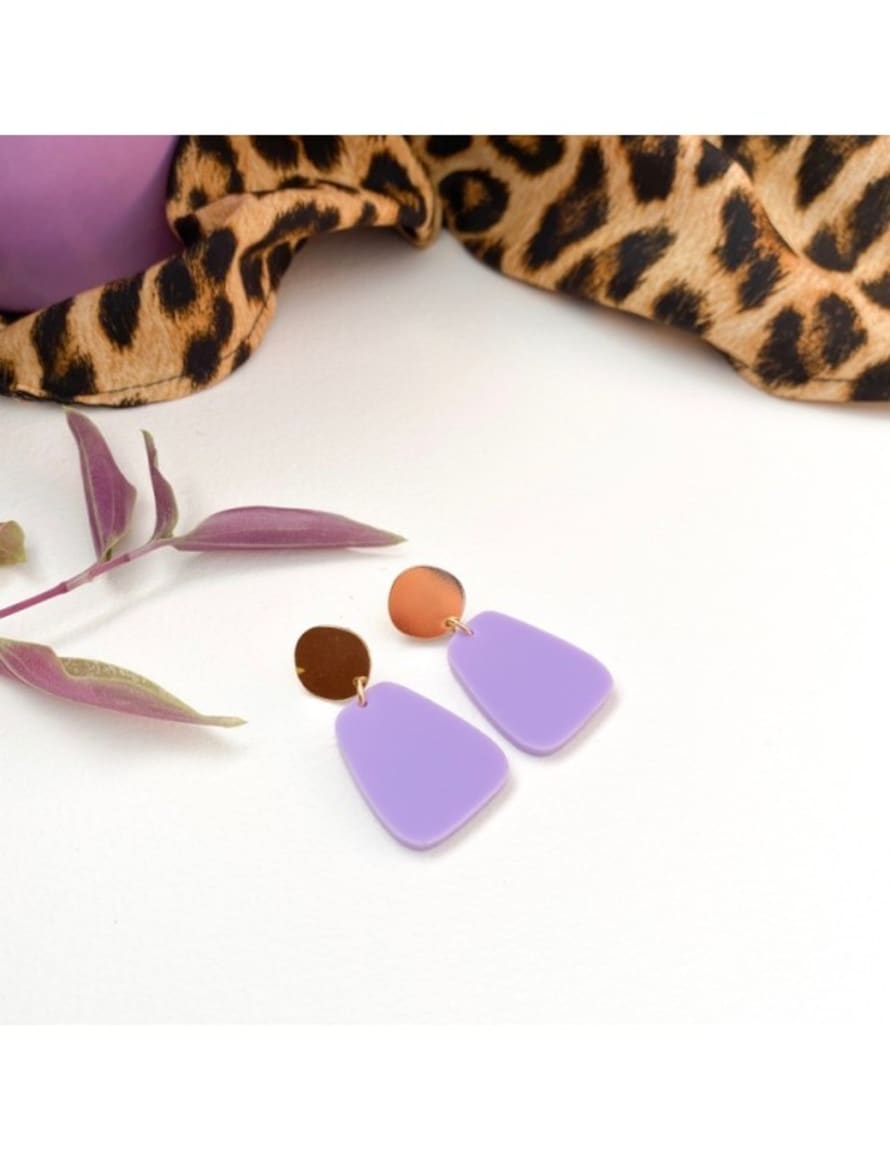sept cinq Lilac Amphore Clip Earrings