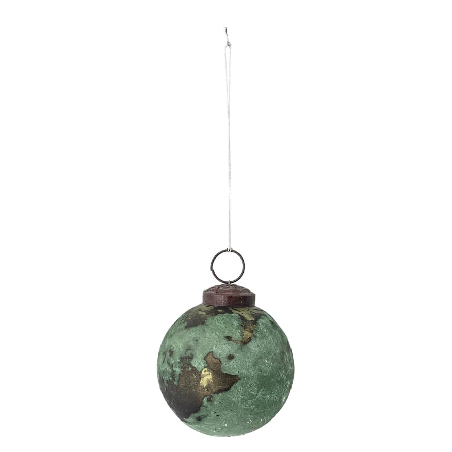 Bloomingville Christmas Bauble Oxidized Green Glass