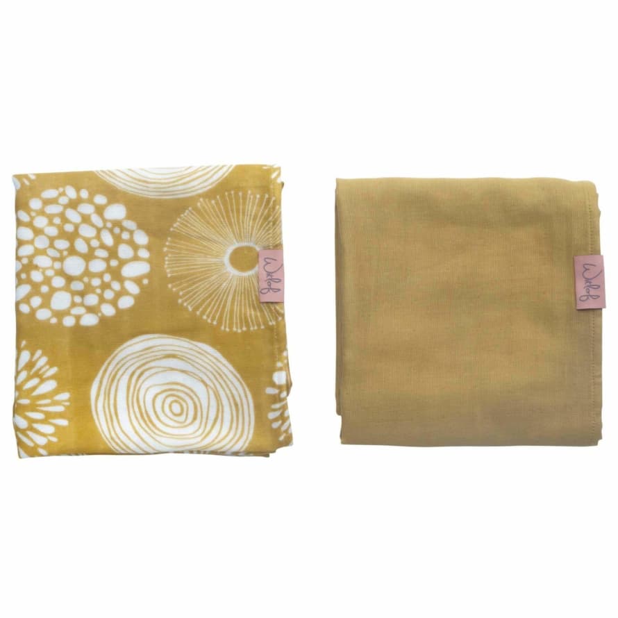 Witlof for Kids Pack of 2 Mustard Sparkle Swaddle