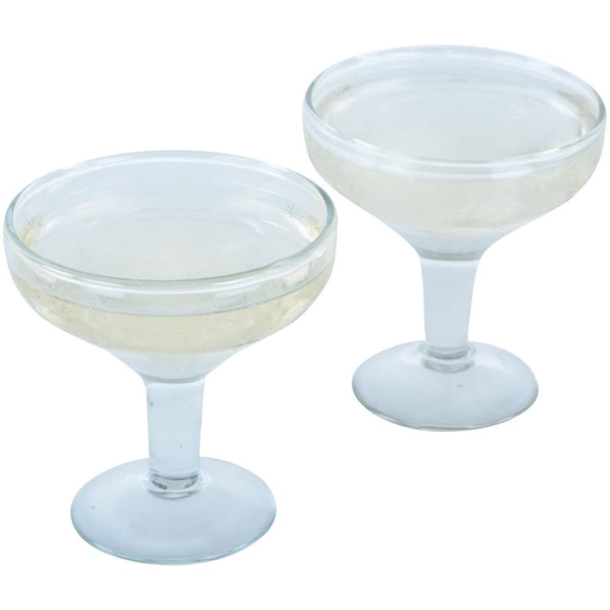 Grand Illusions Etched Leaf Champagne Coupe Glasses