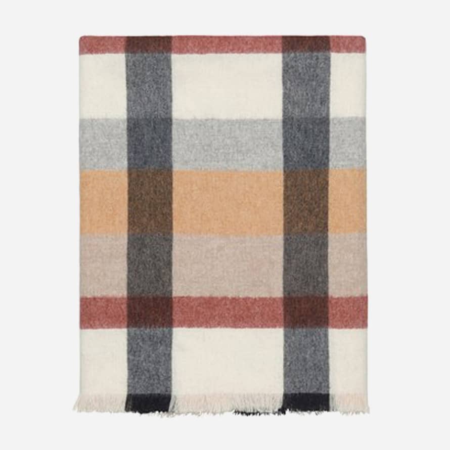 Elvang Intersection Throw Blanket Made of Alpaca Wool Blend - Rusty Red