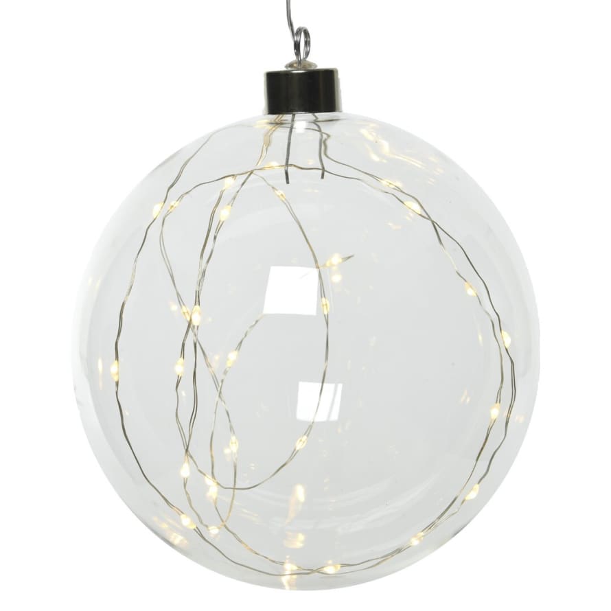 Foimpex Christmas Glass Ball with Led Lights