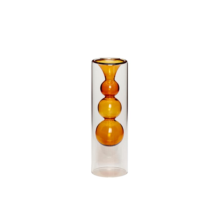 Hubsch Amber Bubble Glass Vase